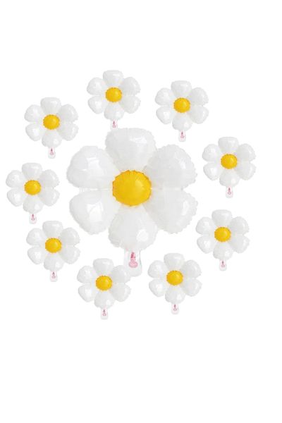 BEST PARTİ DOĞUM GÜNÜ PARTİ SÜSLERİ 10 Daisy Themed Foil Balloon Set