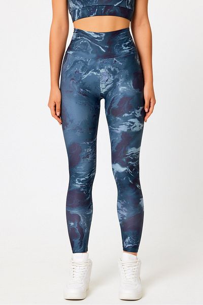GRAB Αθλητικό κολάν Navy Blue Tie-dye Pattern