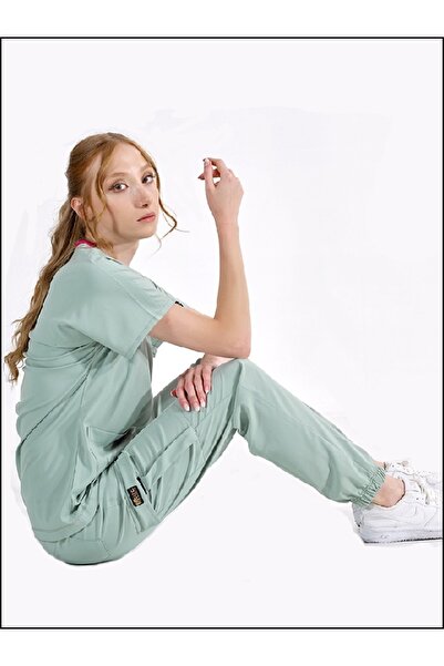 ÇİZGİ MEDİKAL Jogger Lüks Likralı Mint Yeşili Üniforma Takımlar