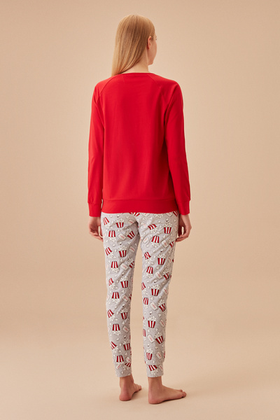 SUWEN Pijama Takımı Kırmızı