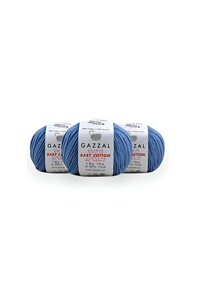 Gazzal Baby Cotton XL 50 gr Pachet de 3 fire de tricotat manual Amigurimi Punch Fire Taka (3423 XL)