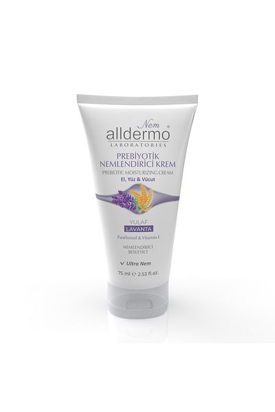 Alldermo Prebiotic Moisturizing Hand, Face, Body Cream Lavender - Oat 75ml