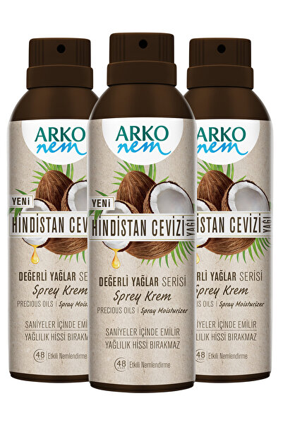 Arko Nem Değerli Yağlar Hindistan Cevizi Sprey Krem 3x150ml