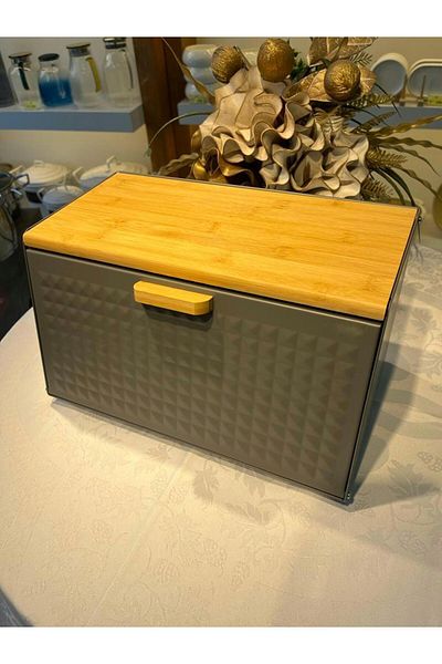 emir home shop Bread Bowl Bamboo Bread Storage Box Luxury Bread Cabinet Basket with Bamboo Lid