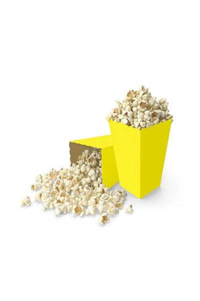 DROPfokul صندوق رقائق الذرة 8 قطع صندوق الفشار الأصفر كوب الفشار من الورق الم...