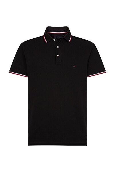 Tommy Hilfiger Erkek Siyah Polo Yaka T-Shirt Core Tommy Tipped Slim Polo MW0M...