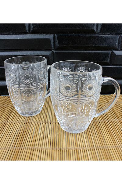 ALBETTO 2 Pieces Crystal Luxury Glass Mug Large Size Mug 500ml