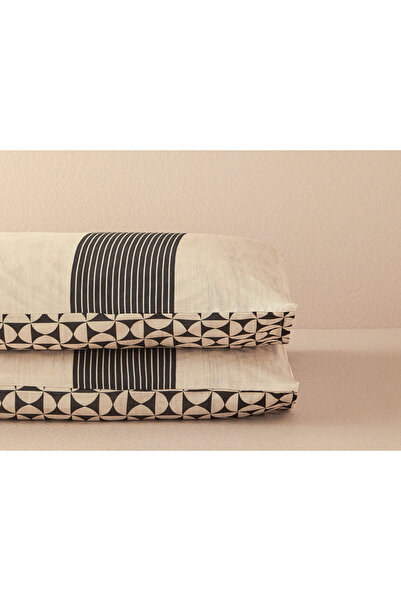 English Home Geodesic Digital Printed Soft Cotton 2-Piece Pillow Case 50x70 Cm Anthracite - Green