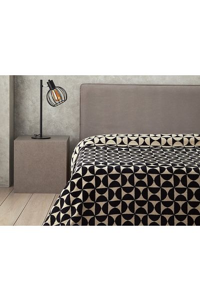 English Home Circle Art Cotton Double Blanket 200x220 Cm Black