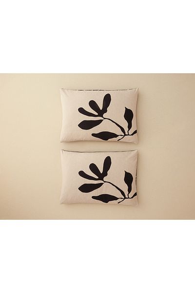English Home Vinette Digital Printed Soft Cotton 2-Piece Pillow Case 50x70 Beige