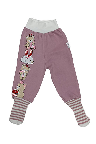 Kardelya Baby % 100 Pamuk Baskılı Kız Bebek Çoraplı Tek Alt