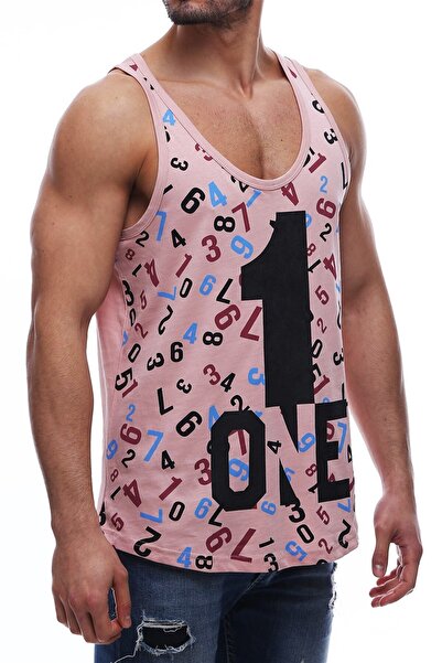 Madmext Baskılı Pembe Atlet 2626