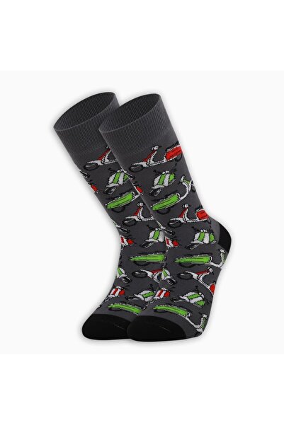 Colorcool Eğlenceli Renkli Vespa Erkek Çok Renkli Soket Çorap