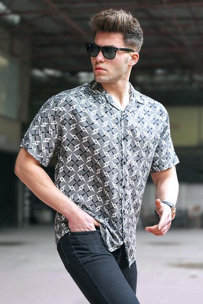Madmext Smoked Patterned Shirt 5537