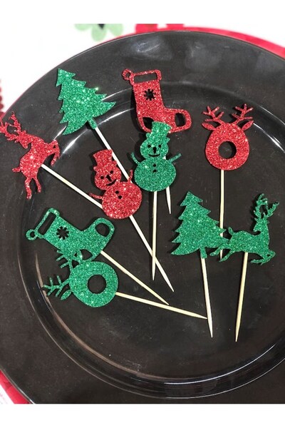 Denseden Anul Nou Pom de Pin Verde Sclipici Eva Sclipici 10 buc