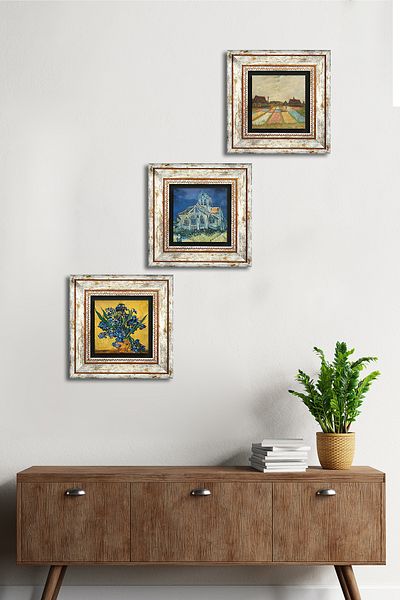 Pinecone Biserica Van Gogh, Irisuri, Culturi de lalele în Olanda Pictură pe perete de piatră Decor de perete înrămat