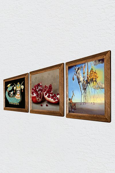 Pinecone Dalí Temptation of Saint Anthony, Şahmeran, Pictură pe perete din piatră de rodie Decor de perete înrămat