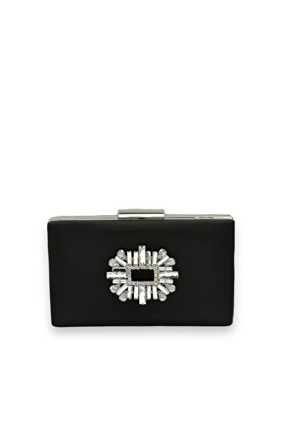 Biçanta Culoare Neagră Anti zgârieturi Satin Argintiu Piatră Geantă pentru ro...