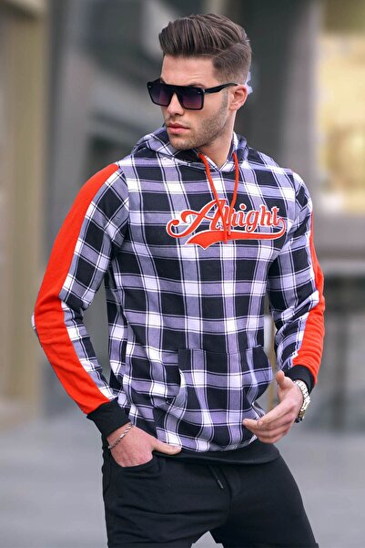 Madmext Ανδρικό φούτερ με λευκή κουκούλα - 2843