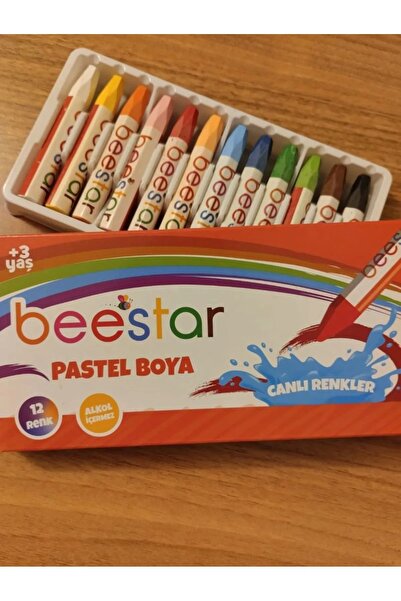 BEESTAR 12'li Canlı Renkler Pastel Boya Çocuk Resim Okul Öğrenci Takım Set