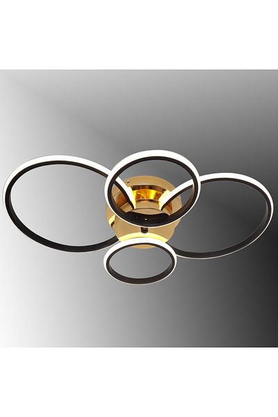 TT AYDINLATMA TT035-4-SYSR Drone Lighting Model - Matte Black and Yellow 4 LED Chandelier