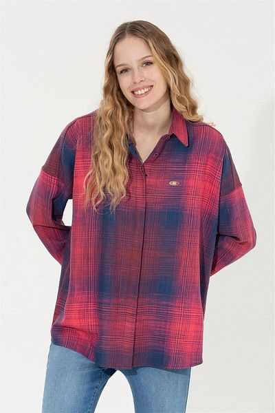 U.S. Polo Assn. Women's Cherry Long Sleeve Shirt ELİFSU BUTİKHOME