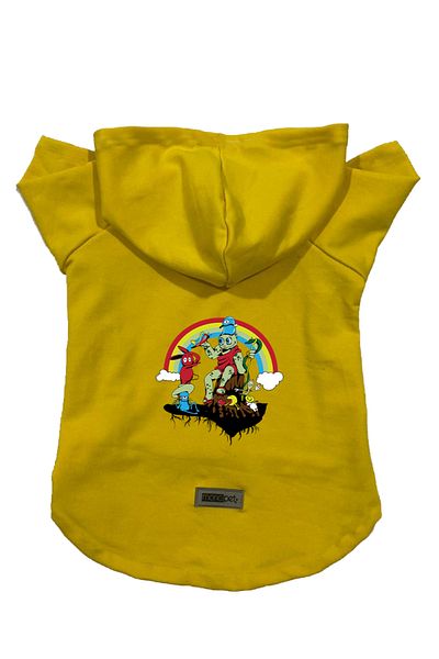 Monopetz Hooded Fleece Sweatshirt Dog and Cat Outfit & Dress - Yellow City 28