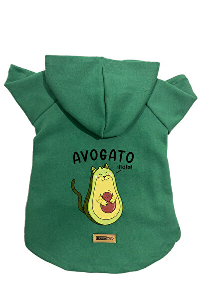 Monopetz Kapişonlu Polar Sweatshirt Köpek ve Kedi Kıyafeti & Elbisesi - Yeşil Avogato - XS Beden
