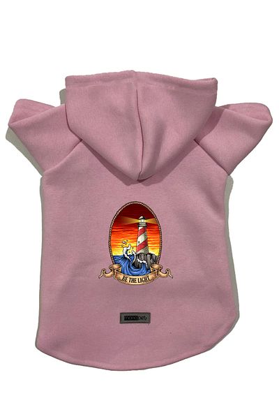 Monopetz Hooded Fleece Sweatshirt Dog and Cat Outfit & Dress - Pink Lighthouse