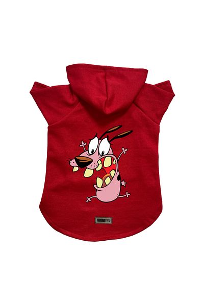 Monopetz Hooded Fleece Sweatshirt Dog and Cat Outfit & Dress - Red Courage