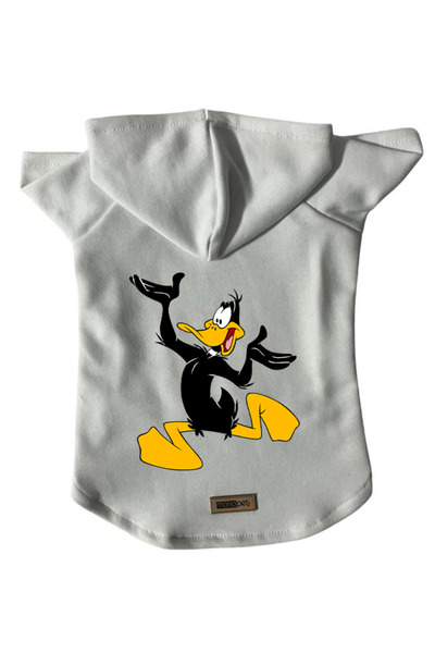 Monopetz سويت شيرت من الصوف بغطاء للرأس ملابس للكلاب والقطط - أبيض دافي