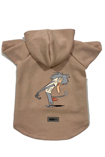 Monopetz Hooded Fleece Sweatshirt Dog and Cat Outfit & Dress - Beige IR005