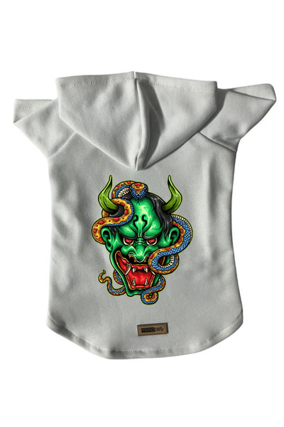 Monopetz White Master Of The Snake - سويت شيرت صوف بغطاء للرأس مقاس M مع ملاب...