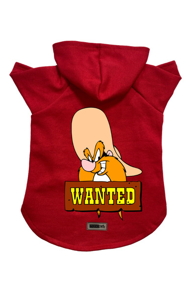 Monopetz سويت شيرت من الصوف بغطاء للرأس للكلاب والقطط - أحمر J-Sam - مقاس S