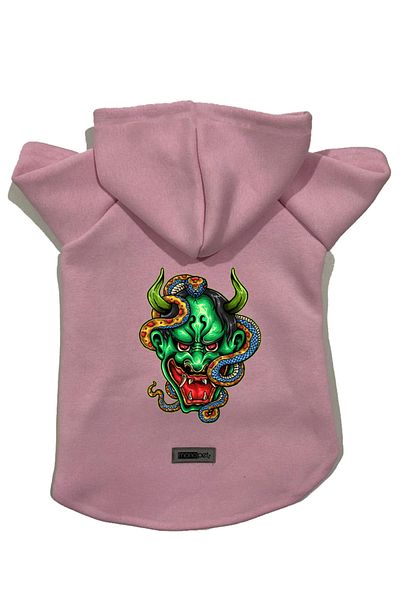 Monopetz Hooded Fleece Sweatshirt Dog and Cat Outfit & Dress - Pink Master Of The Snake