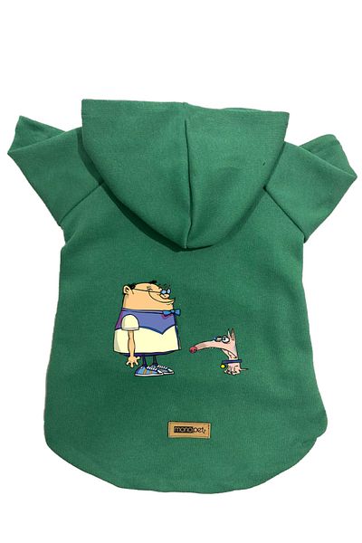 Monopetz Hooded Fleece Sweatshirt Dog and Cat Outfit & Gown - Green Cando