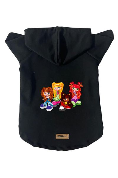 Monopetz Hooded Fleece Sweatshirt Dog and Cat Outfit & Gown - Black Cando003