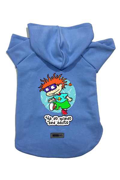 Monopetz Hooded Fleece Sweatshirt Dog and Cat Outfit & Dress - Blue Rugrats Carlitos