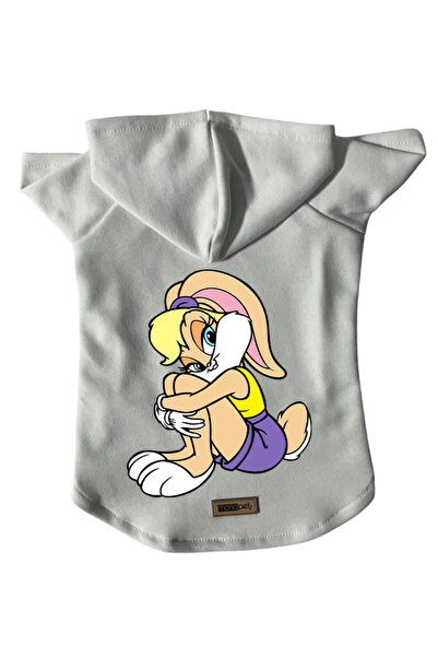 Monopetz سويت شيرت من الصوف بغطاء للرأس للكلاب والقطط - أبيض لولا - مقاس XS