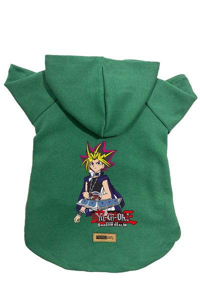 Monopetz Hooded Fleece Sweatshirt Dog and Cat Outfit & Dress - Green Yugi Oh