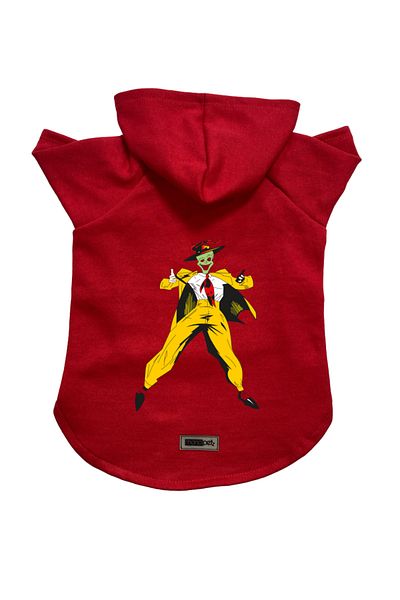 Monopetz Hooded Fleece Sweatshirt Dog and Cat Outfit & Dress - Red Mask