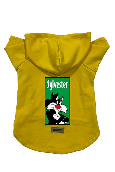 Monopetz Hooded Fleece Sweatshirt Dog and Cat Outfit & Dress - Yellow Sylvester