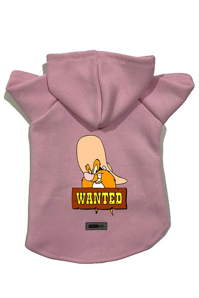 Monopetz Hooded Fleece Sweatshirt Dog and Cat Outfit & Dress - Pink J-Sam - Size L