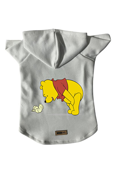 Monopetz Hooded Fleece Sweatshirt Dog and Cat Outfit & Dress - White Winnie T...