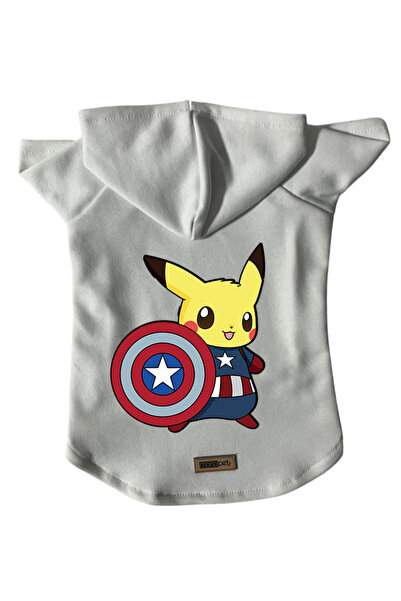 Monopetz سويت شيرت من الصوف بغطاء للرأس ملابس للكلاب والقطط - أبيض جديد بيكات...