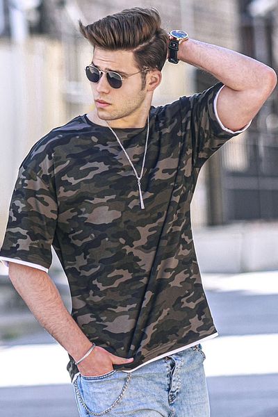 Madmext Schwarzes Herren-T-Shirt 4983