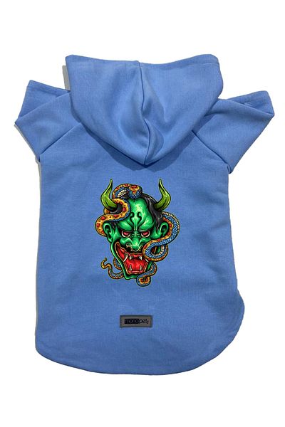 Monopetz Hooded Fleece Sweatshirt Dog and Cat Outfit & Dress - Blue Master Of The Snake