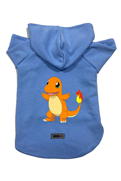 Monopetz سويت شيرت من الصوف بغطاء للرأس للكلاب والقطط - بوكيمون أزرق - مقاس L