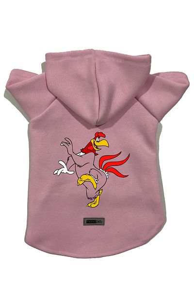 Monopetz Hooded Fleece Sweatshirt Dog and Cat Outfit & Dress - Pink Fog Horn