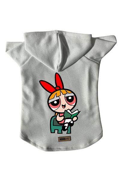 Monopetz Hooded Fleece Sweatshirt Dog and Cat Outfit & Dress - White Blossom